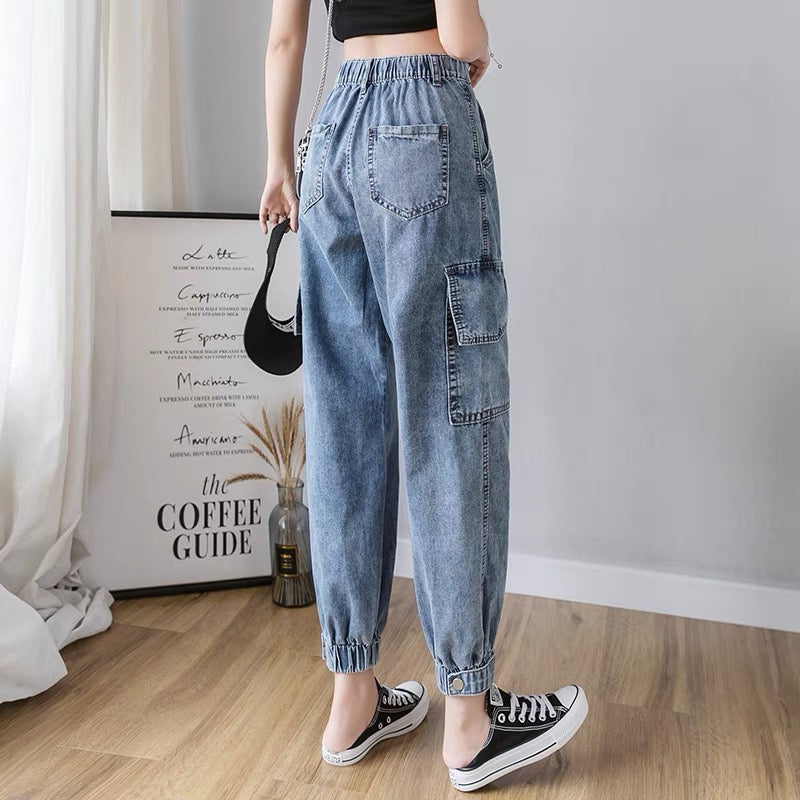 Kylie Denim Joggers - GLAD AND GLAM