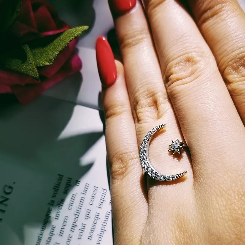 Moon Star Ring GladandGlam 