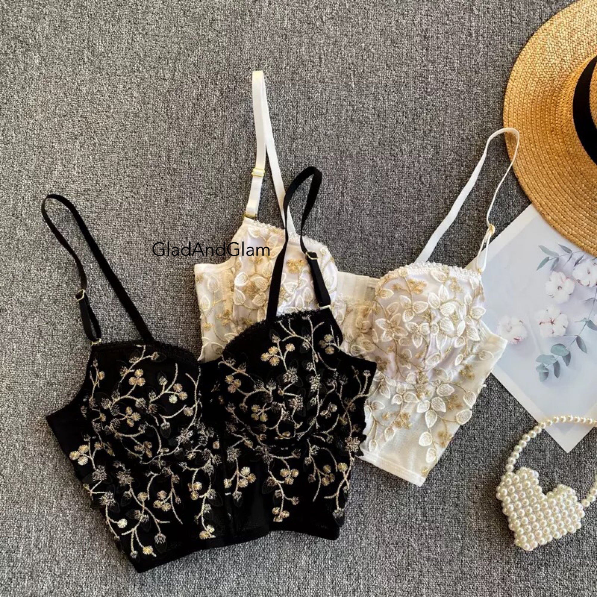 Halter Embroidered Bustier