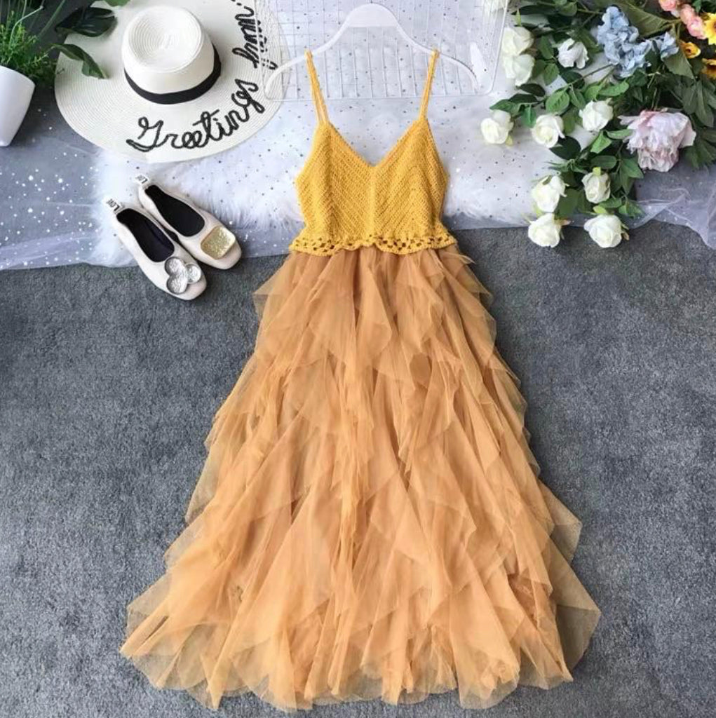 Mia Crochet Mesh Dress