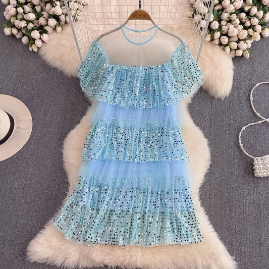 Ana Layered Shimmery Dress