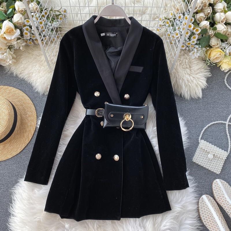 Georgia Velvet Blazer With Belt