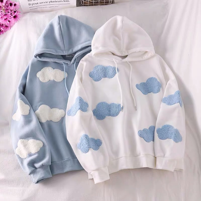 Cloud Print Hoodie GLAD AND GLAM