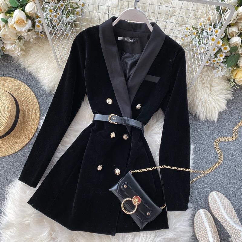 Georgia Velvet Blazer With Belt