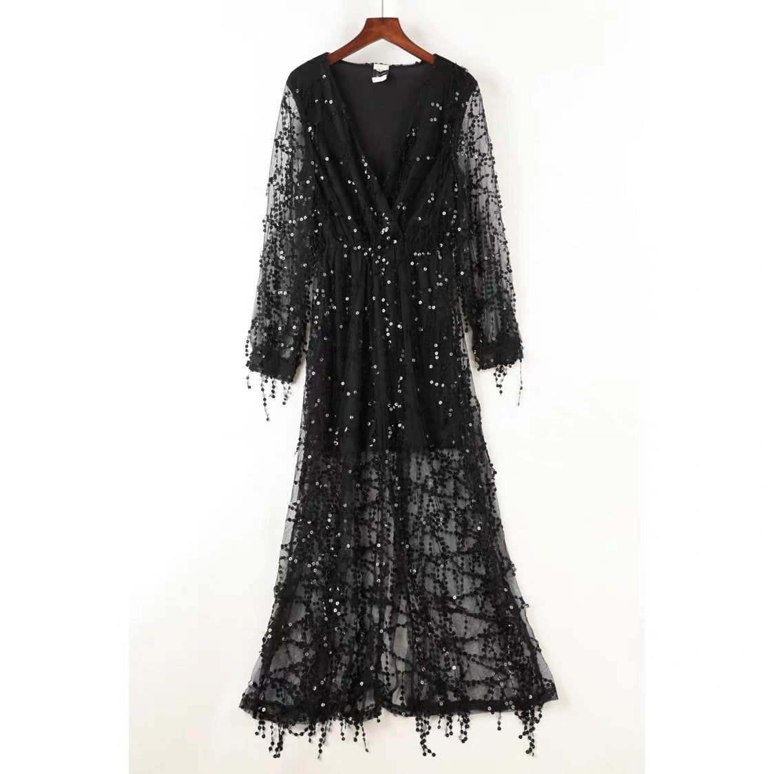 Sarah V Neck Sequin Dress