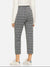 Plaid Button Decoration Pants