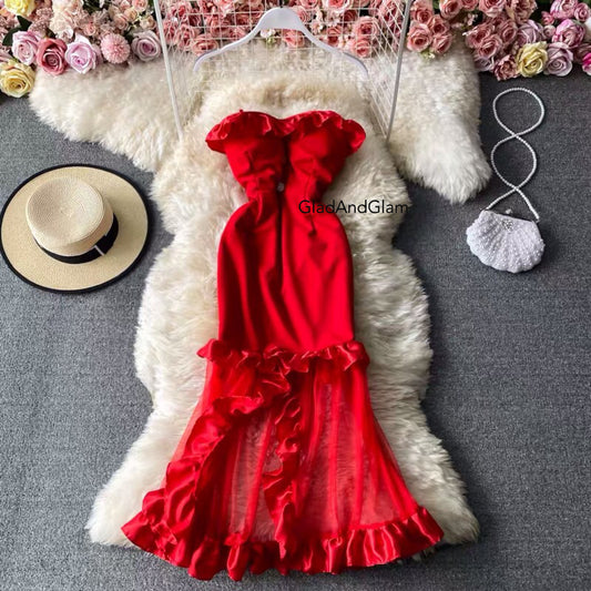 Amanda Tube Ruffle Dress