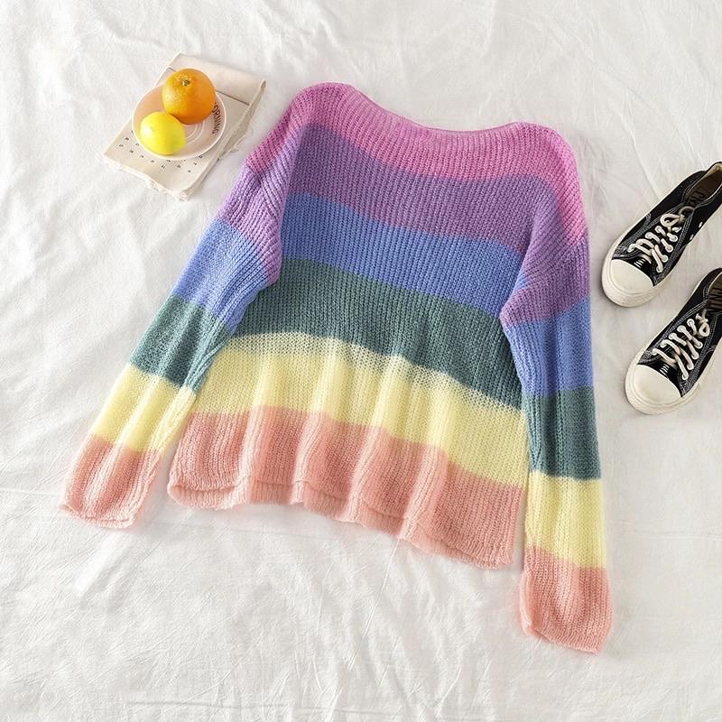 Rainbow Colourful Pullover - Made For Her Label