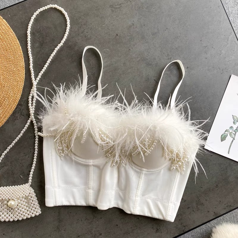 Pearl Fur Bustier