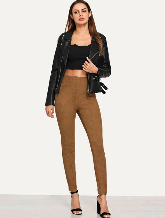 Solid Suede Leggings