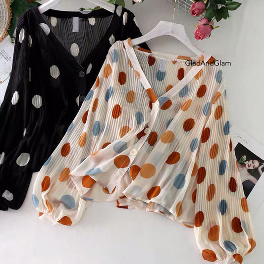 Andrea Polka Chiffon Shirt