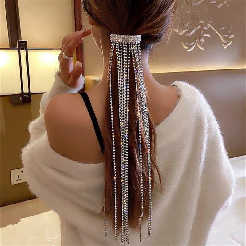 Rhinestone Long Hairpin