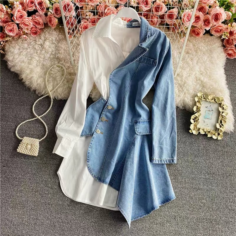 Half Denim Shirt Dress