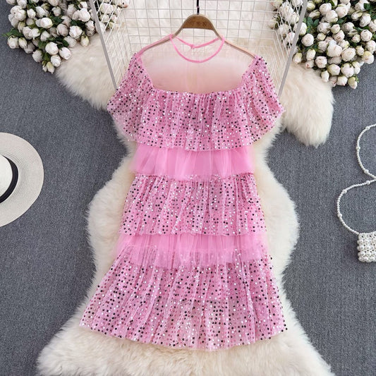 Ana Layered Shimmery Dress