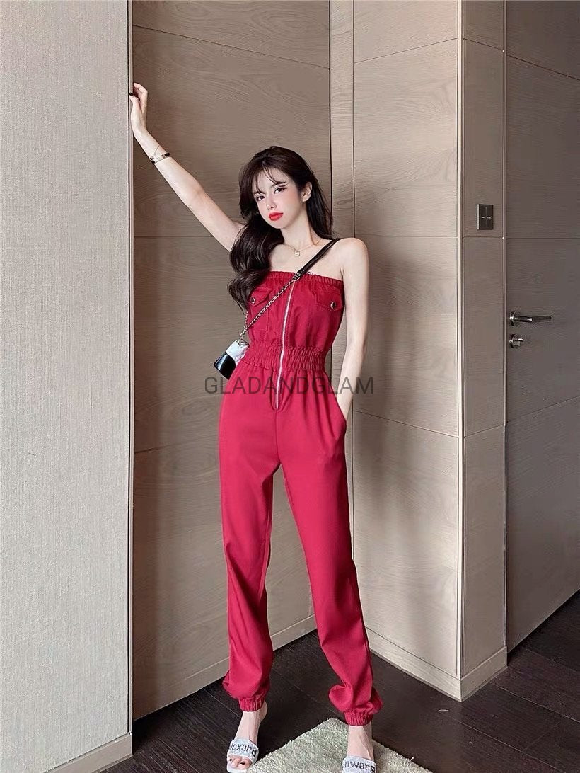 red jumpsuit