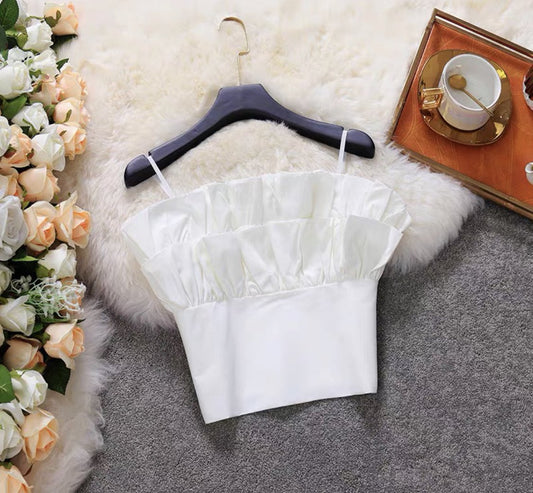 white Pleated Top