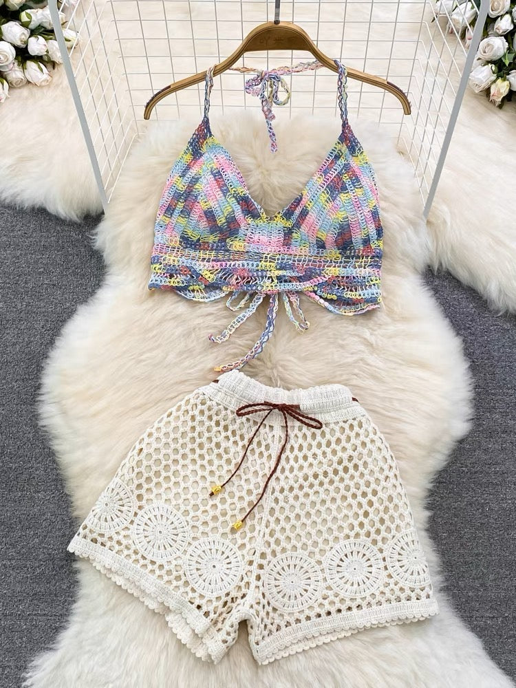 Mea Colorful Crochet Two Piece Set