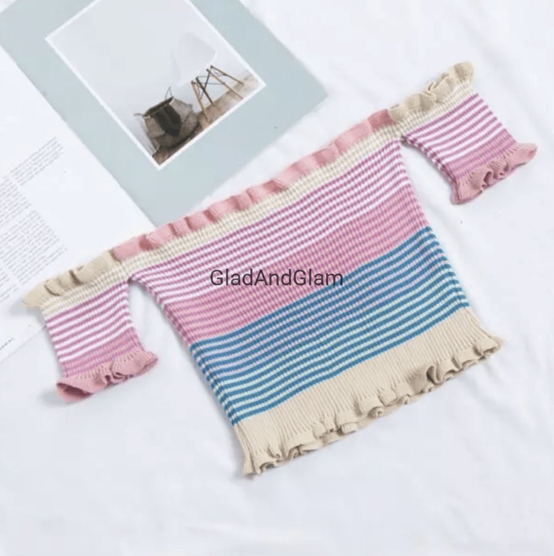 Taylor Striped Off Shoulder Crop Top