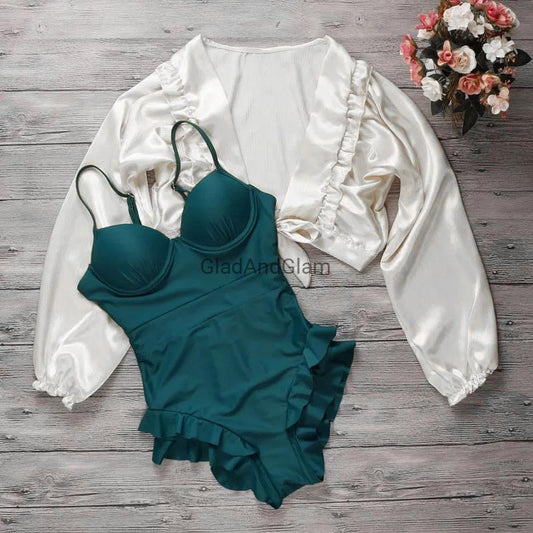 Green Monokini set