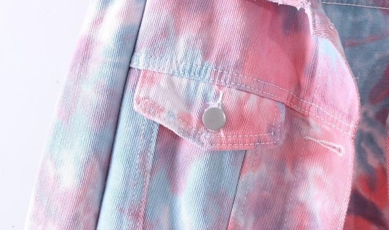 Tie Dye Denim Jacket - GladAndGlam