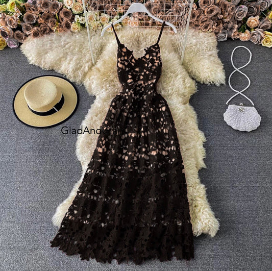 black lace dress