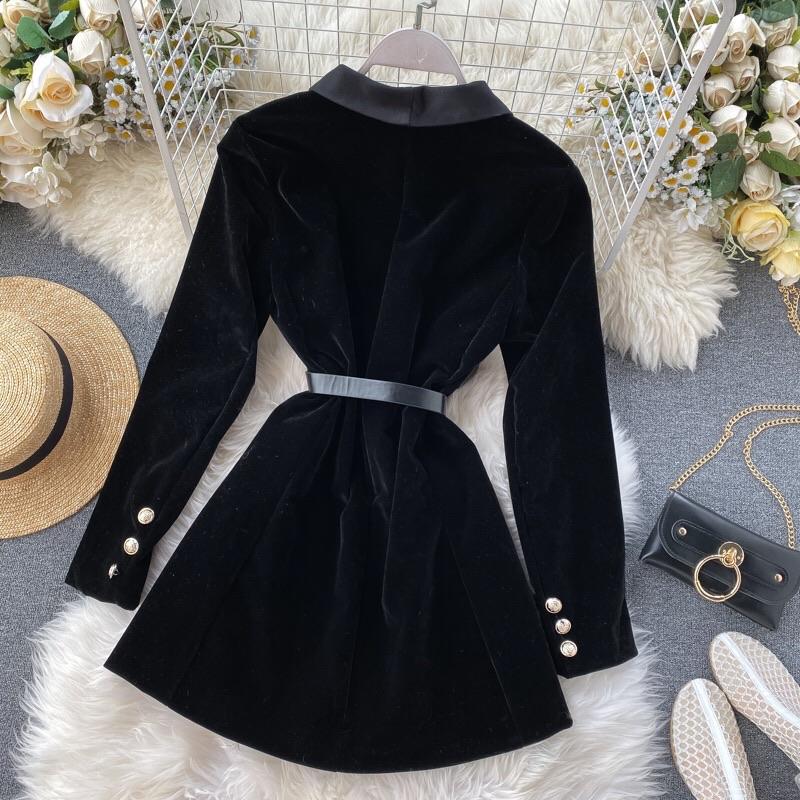 Georgia Velvet Blazer With Belt gg