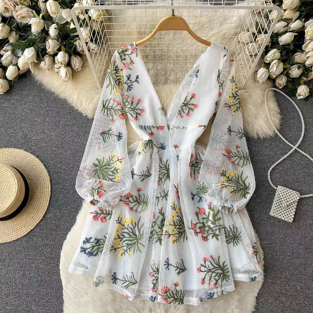 White Embroidered Dress