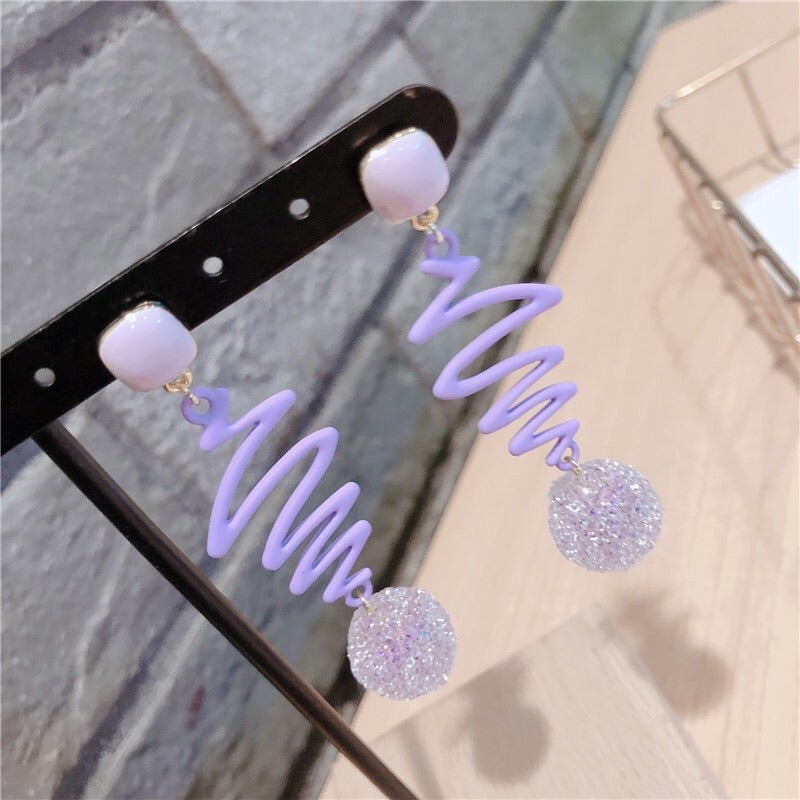 Lavender Zig Zag Earrings
