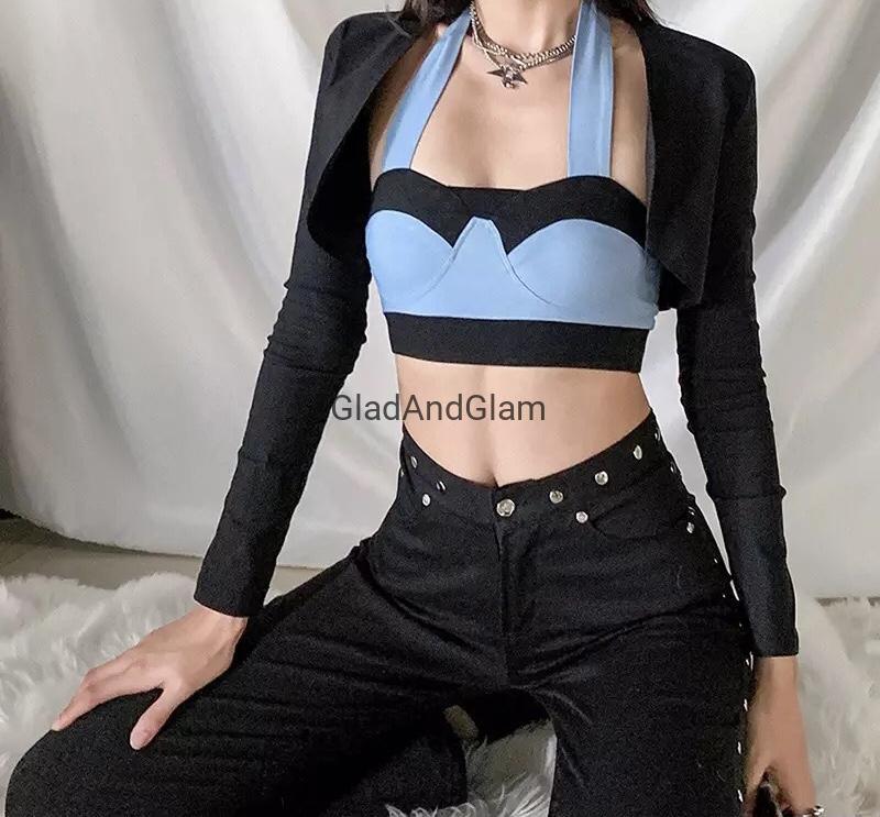 Halter Neck Crop Top With Shrug