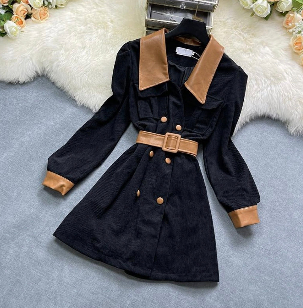 Stefan Leather Collar Blazer