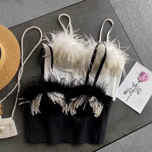 Pearl Fur Bustier