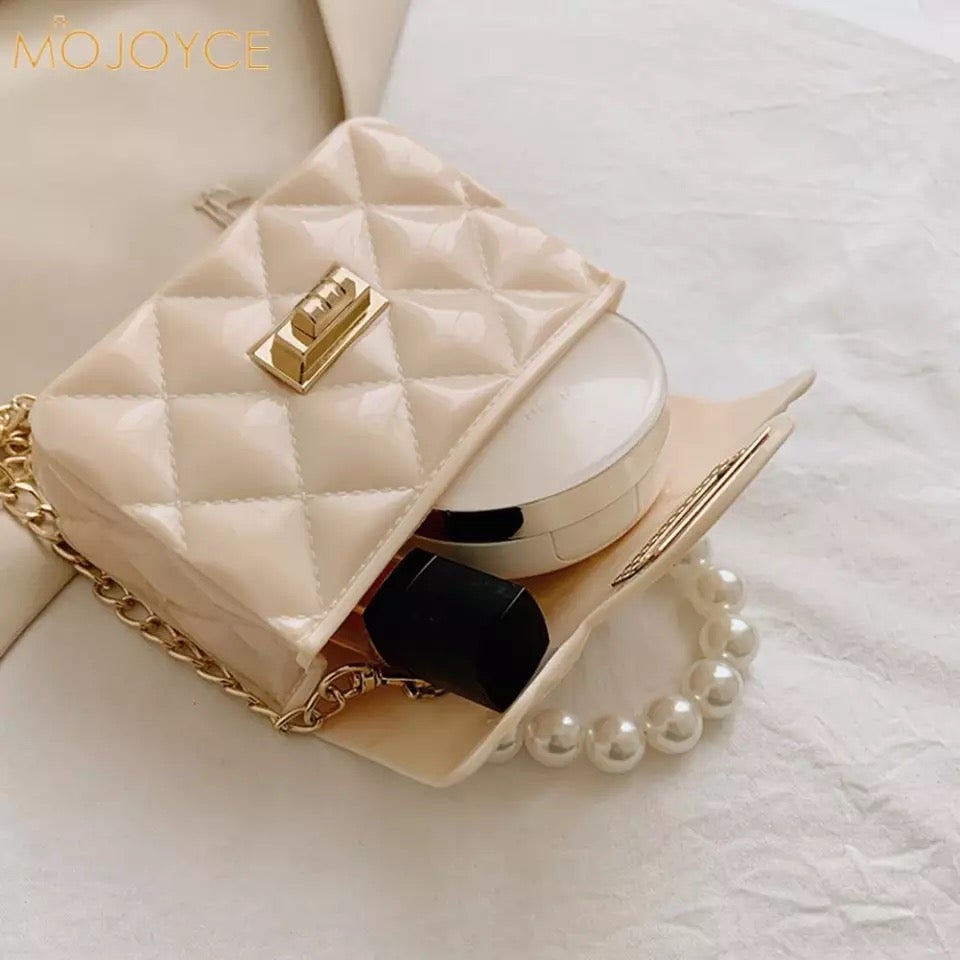 Beige Mini Pearl Bag