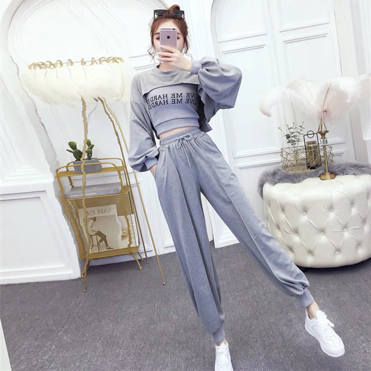 Love Me Print Tracksuit gladandglam