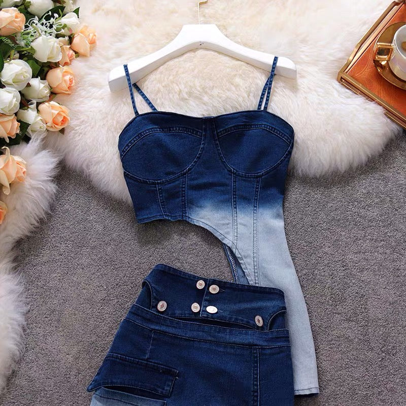 Barbara Irregular Denim Co-Ords
