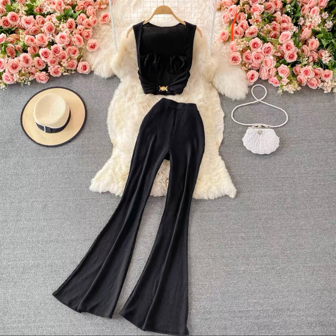 Angelina knitted Top and Pants Set