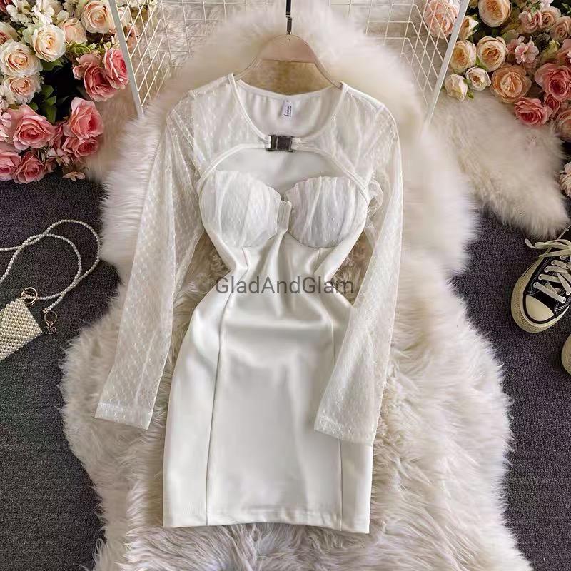 Analia Mesh Buckle Bodycon Dress