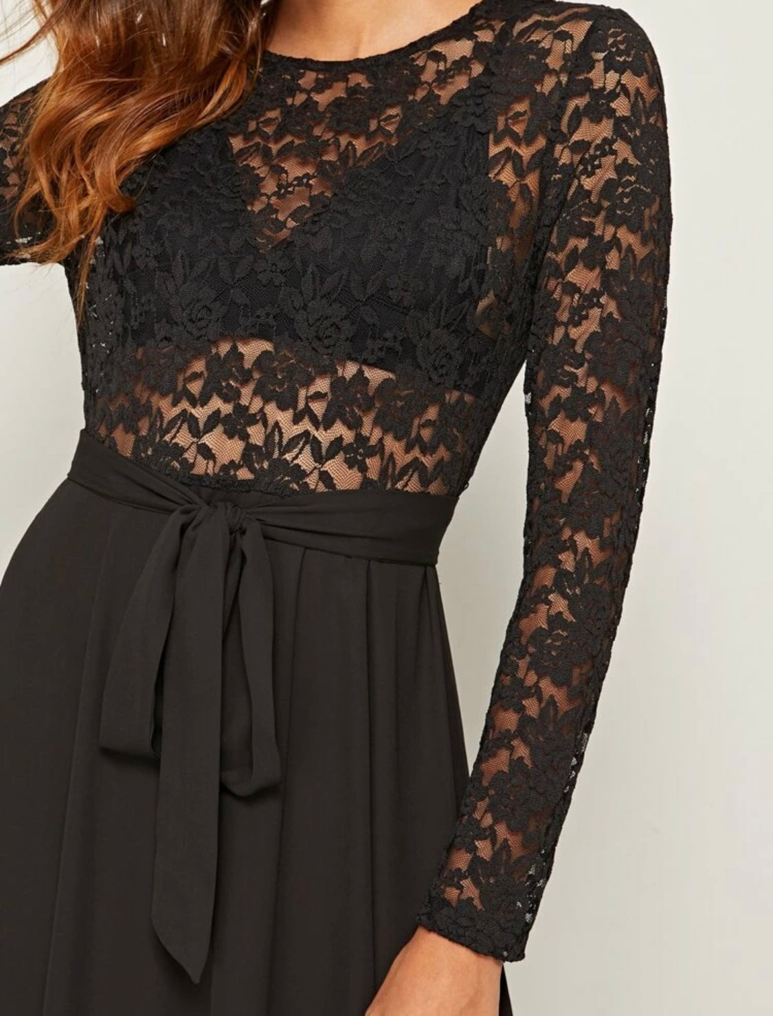 Katty Lace Belted Dress