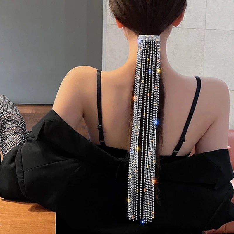 Rhinestone Long Hairpin