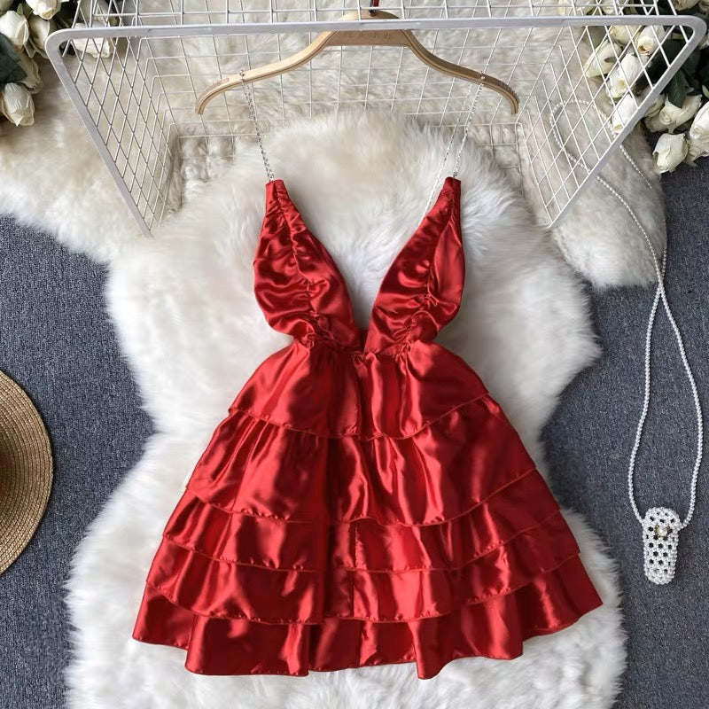 Red Ruffle Dress