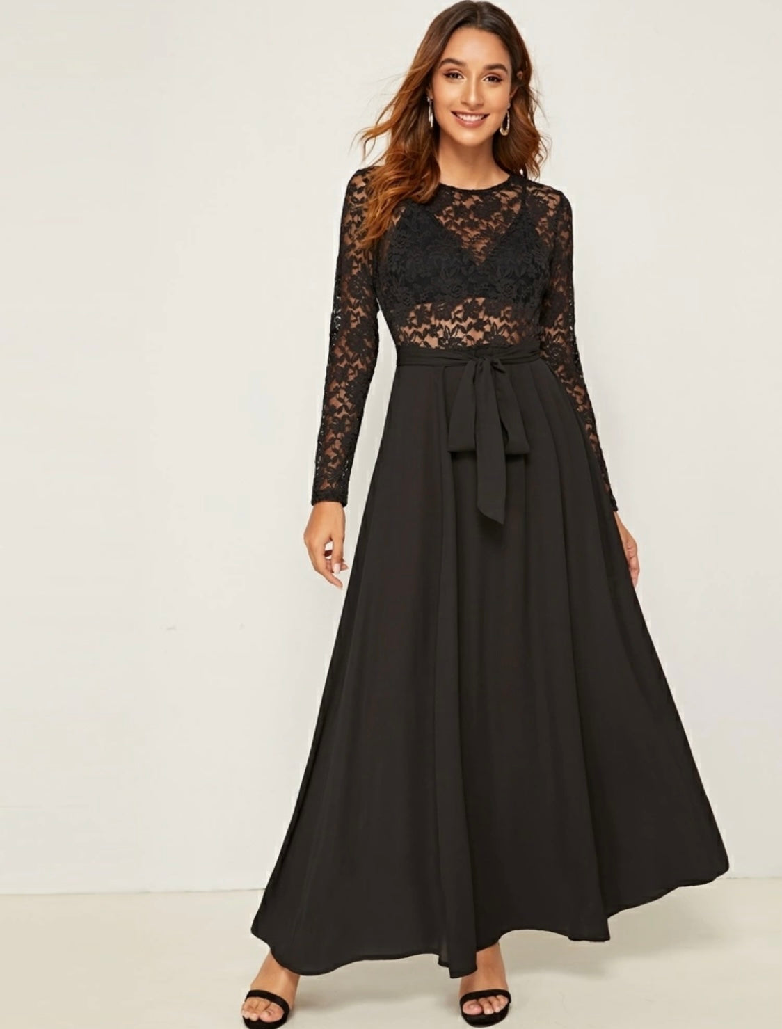 Katty Lace Belted Dress