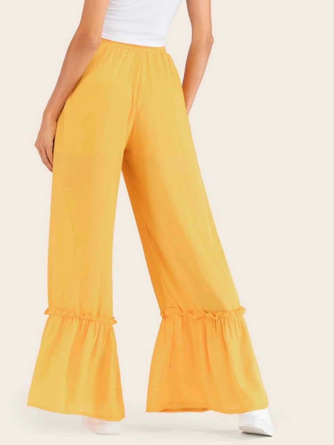 Wide Leg Drawstring Waist Pants