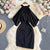 Black Half Sequin Halter Dress