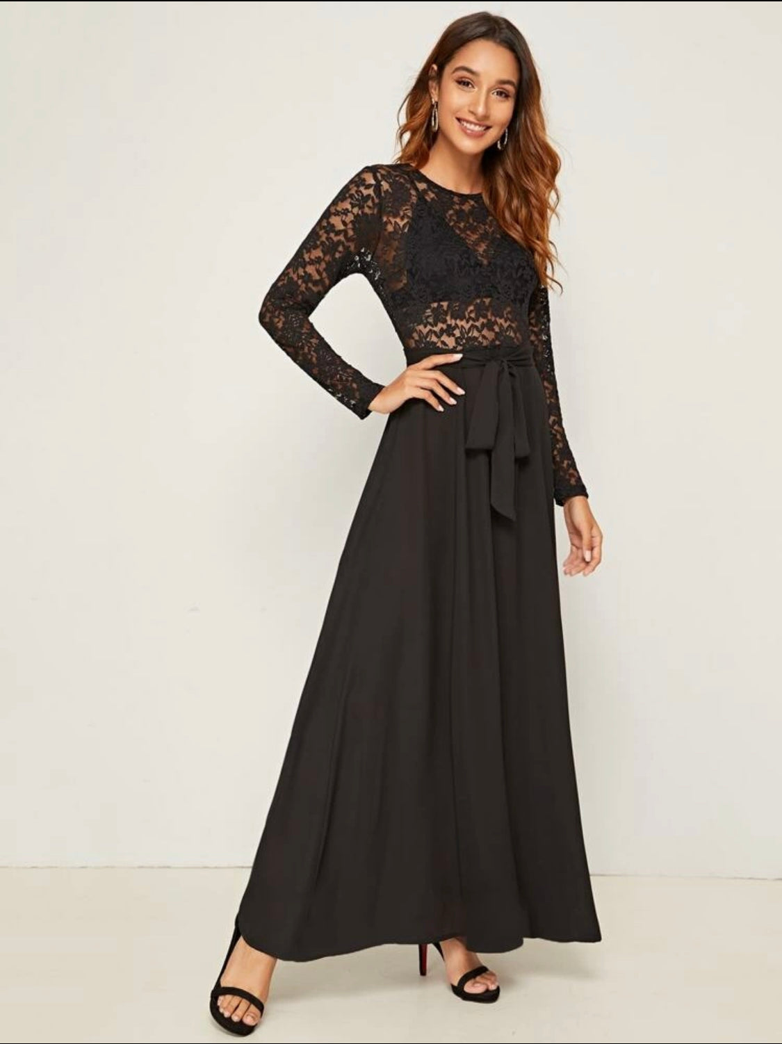 Katty Lace Belted Dress