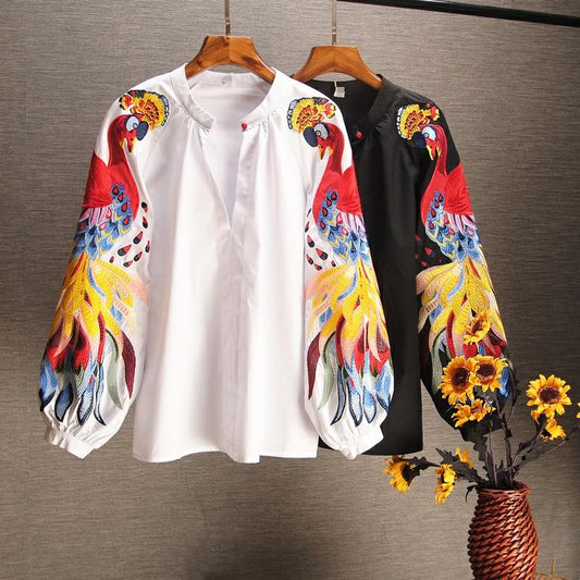 Katty Embroidered Sleeve Top