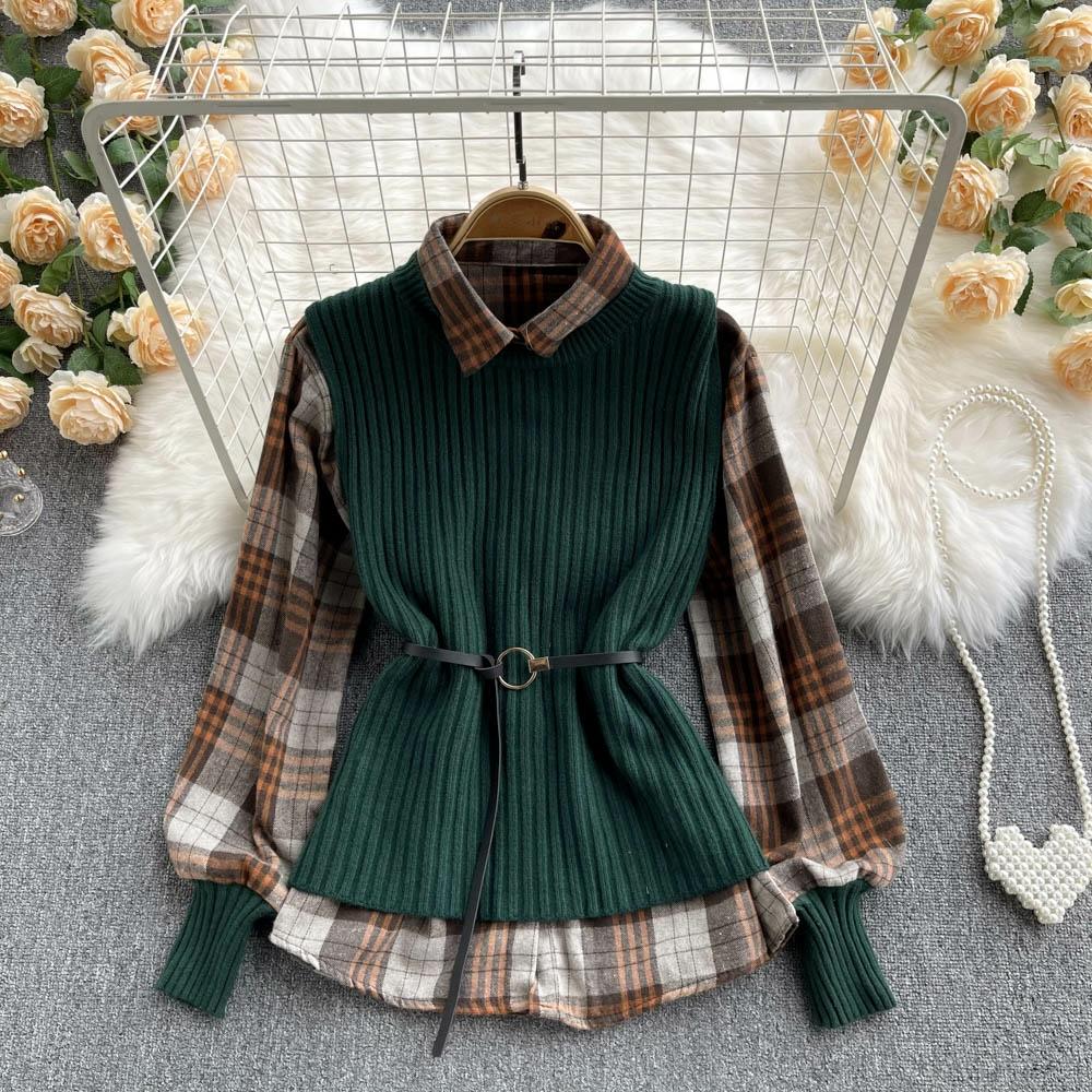Sansa Plaid Shirt With Sweater