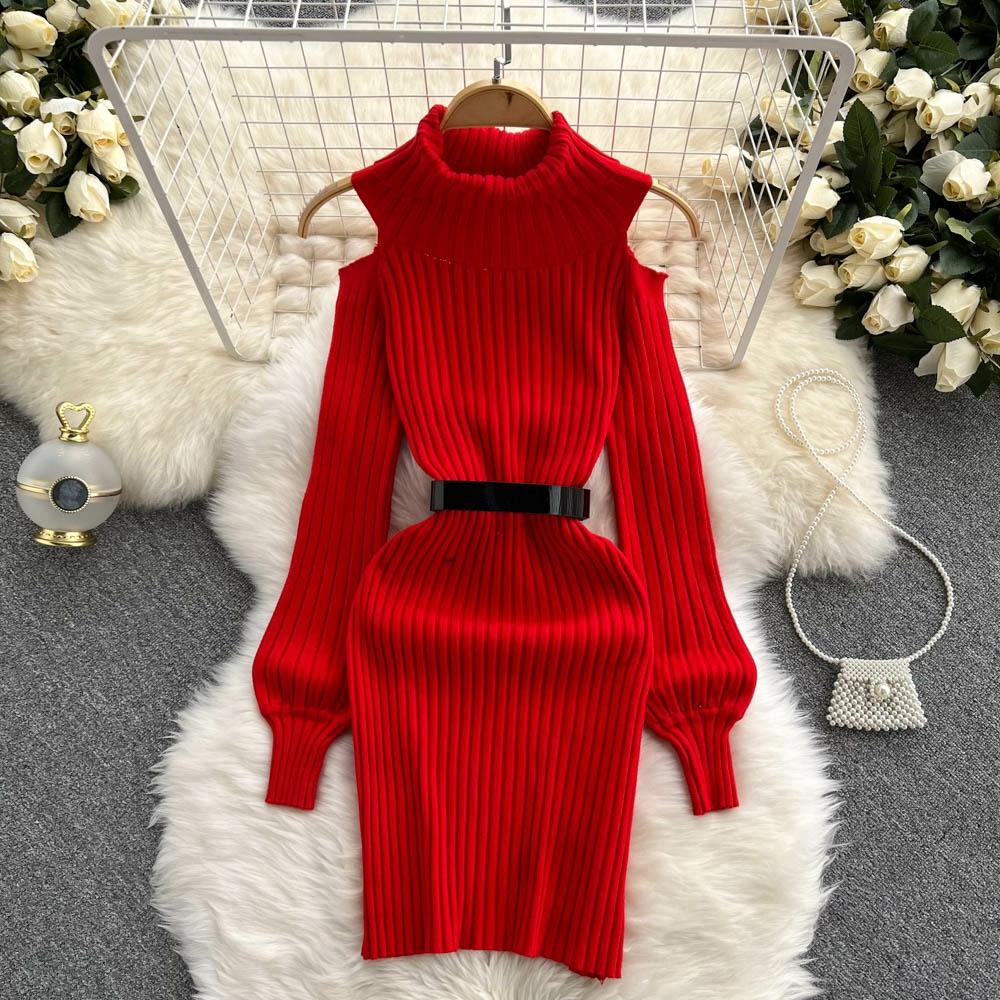 Red Belted Dress